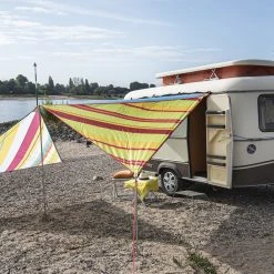 Bent Canvas Allover Set Cara&iuml;bisch Gebied, Groen/rood -Campz-winkel bent canvas allover set caribbean stripe lime punch zipper red 3 1