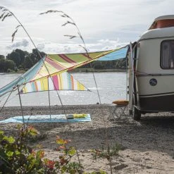 Bent Canvas Allover Set Cara&iuml;bisch Gebied, Groen/rood -Campz-winkel bent canvas allover set caribbean stripe lime punch zipper red 4 1