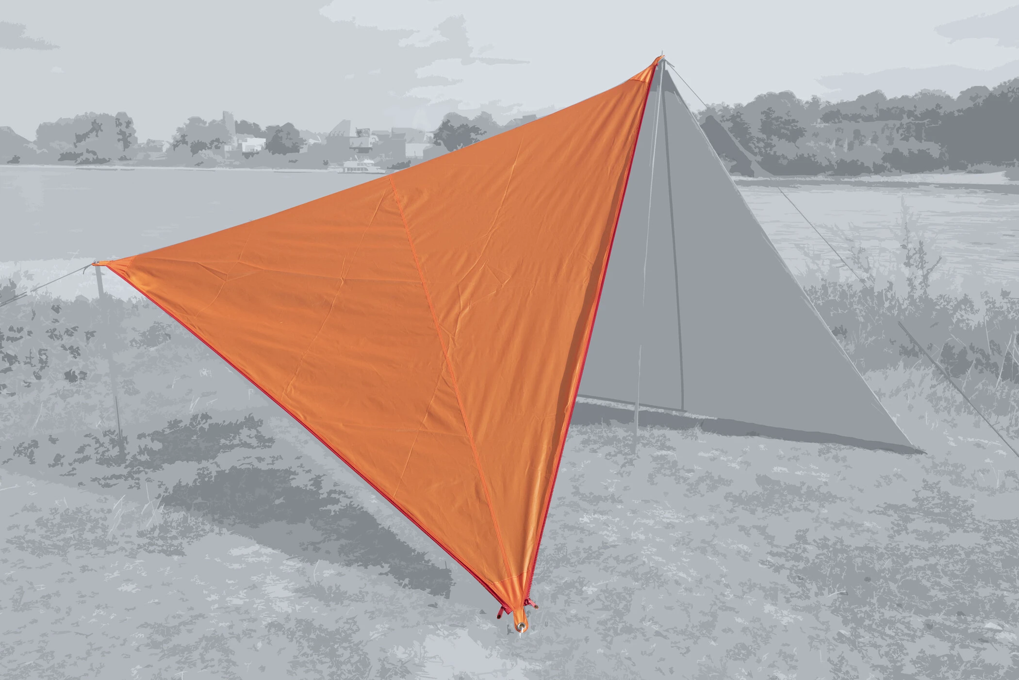 Bent Canvas Plain Set, Oranje 4 Bent Canvas Plain Set, Oranje - Afbeelding 2