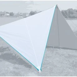 Bent Canvas Single Plain Dakzeil, Wit -Campz-winkel bent canvas single plain white zipper light blue 2