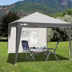 Brunner Zijwand 4m Voor Isola, Wit/grijs