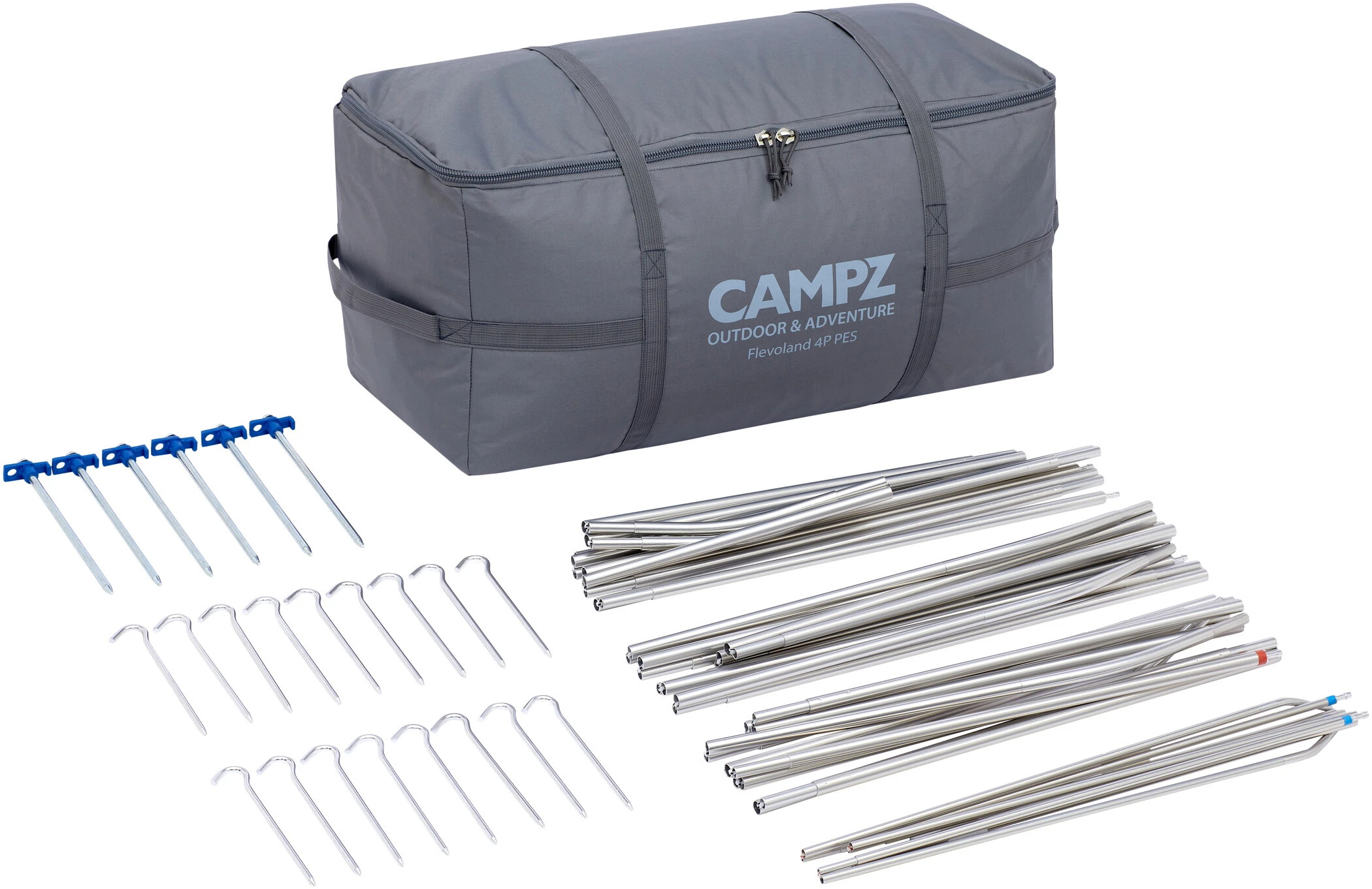 CAMPZ Flevoland 4P PES Tent, Blauw/grijs 15 CAMPZ Flevoland 4P PES Tent, Blauw/grijs - Afbeelding 13