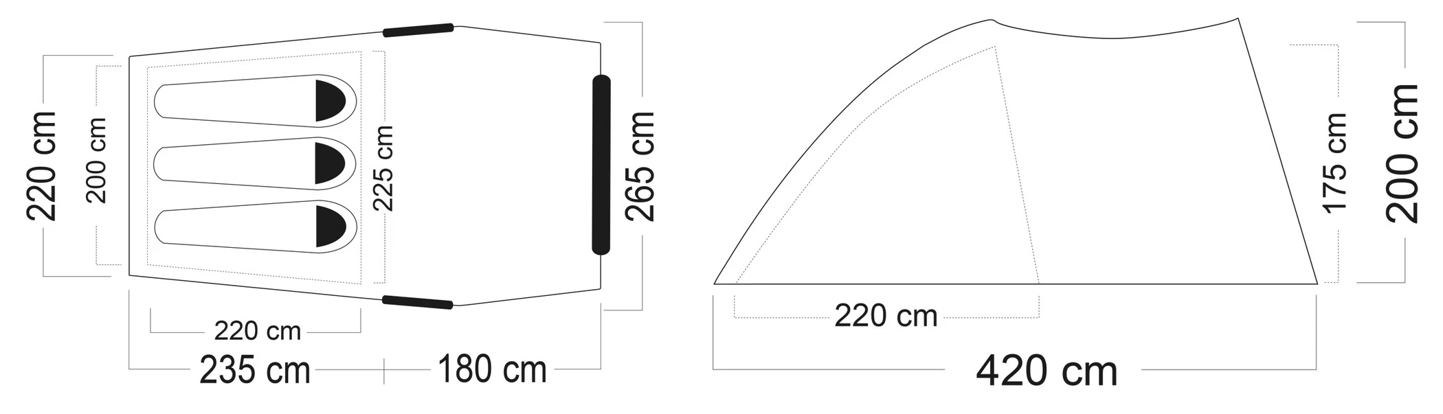 CAMPZ Friesland 3P PES Tent, Blauw/grijs 17 CAMPZ Friesland 3P PES Tent, Blauw/grijs - Afbeelding 15