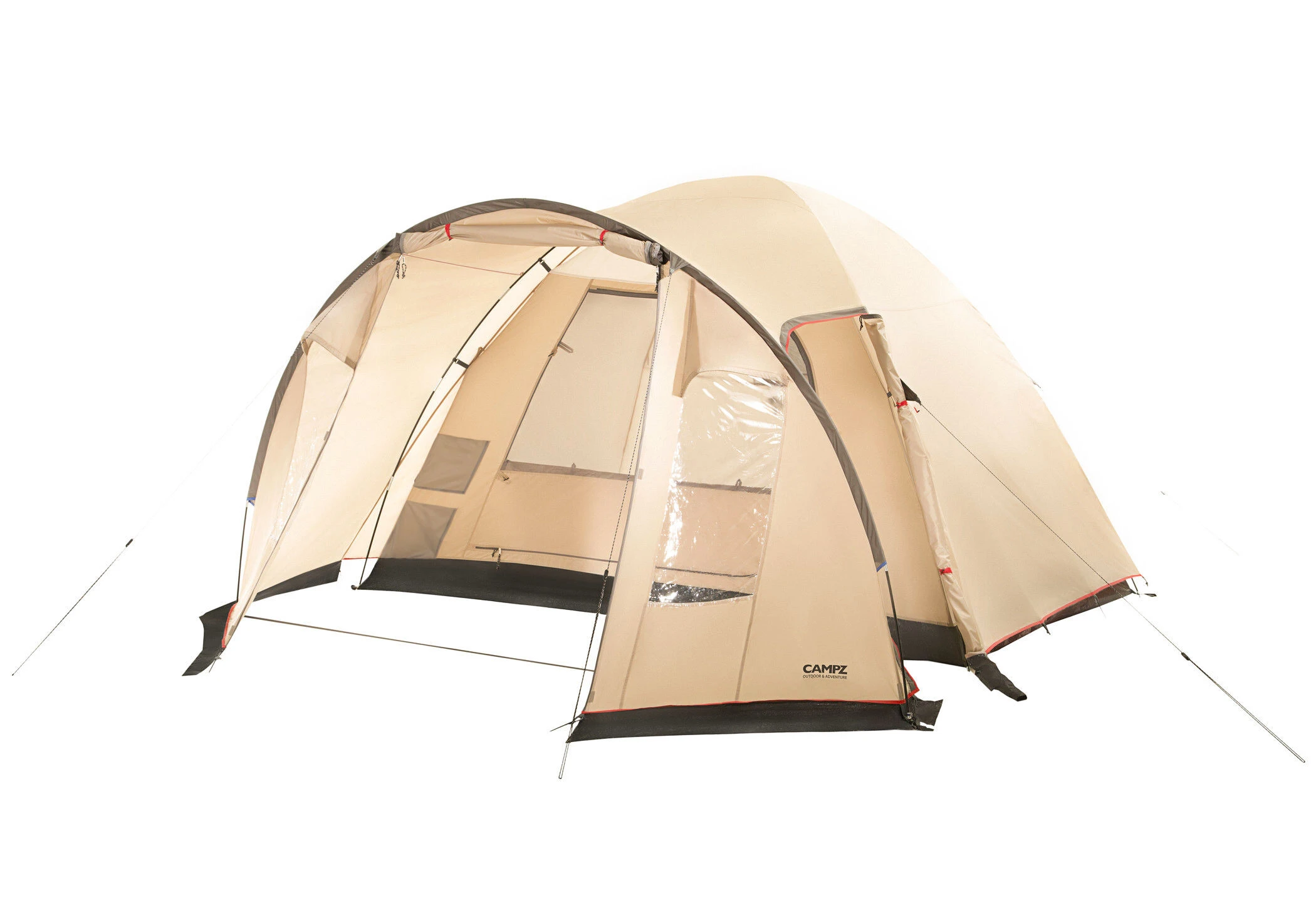 CAMPZ Lakeland 4P Tent, Beige 4 CAMPZ Lakeland 4P Tent, Beige - Afbeelding 2
