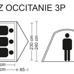 CAMPZ Occitanie Tent 3P, Beige/bruin -Campz-winkel campz occitanie tent 3p beige brown 11