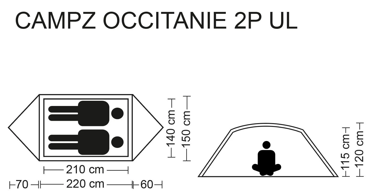 CAMPZ Occitanie Ultralight Tent 2P, Olijf/groen 23 CAMPZ Occitanie Ultralight Tent 2P, Olijf/groen - Afbeelding 21