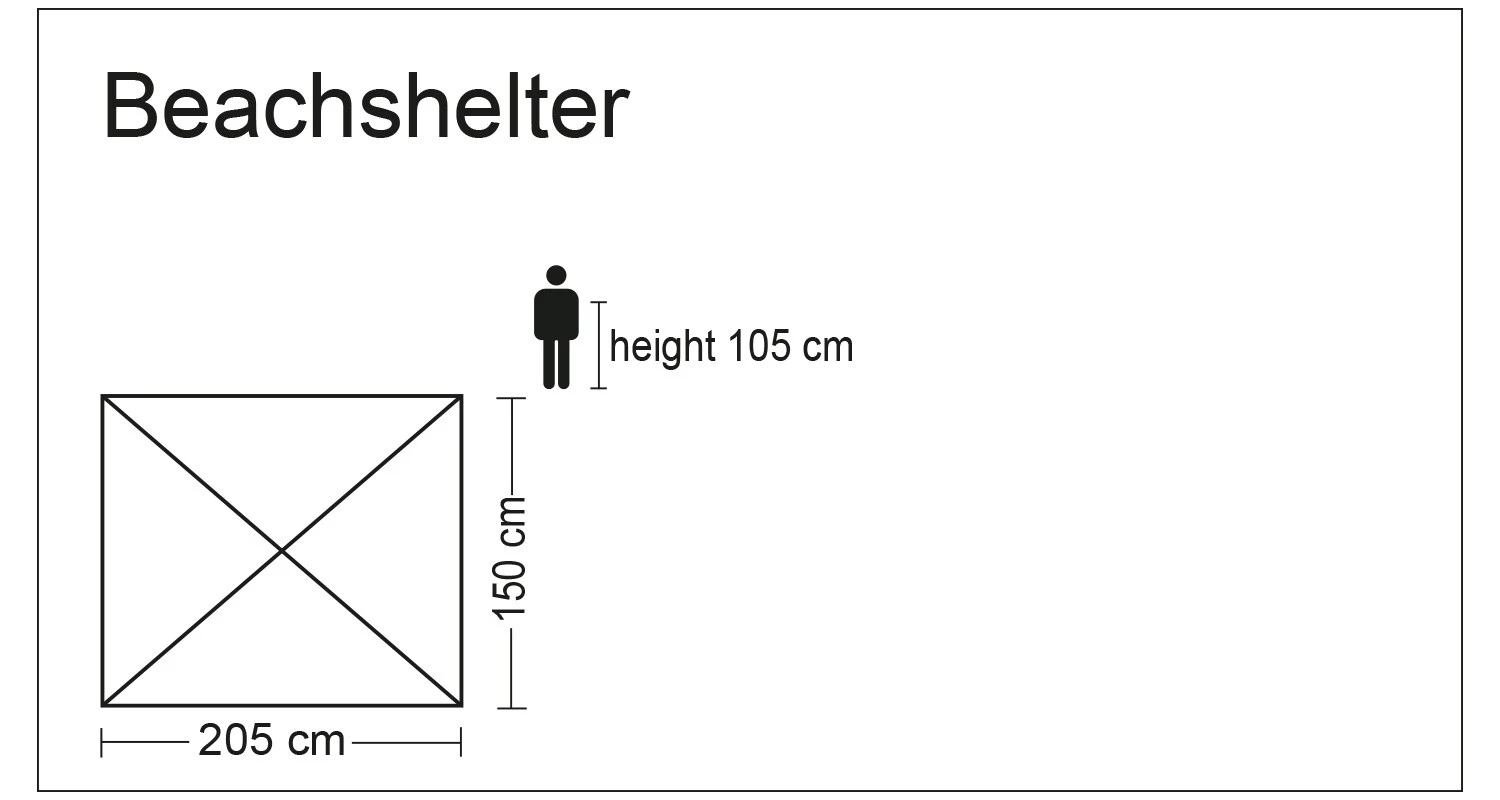 CAMPZ OT UV 50+ Sun Shelter Rectangular, Beige 8 CAMPZ OT UV 50+ Sun Shelter Rectangular, Beige - Afbeelding 6