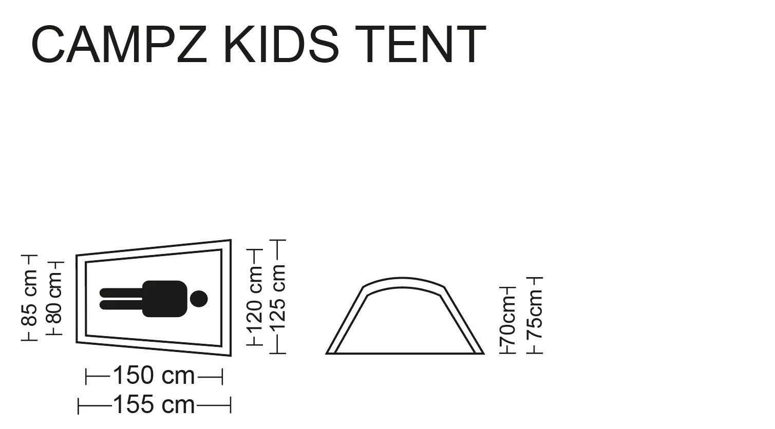 CAMPZ Tent Kinderen, Beige/bruin 10 CAMPZ Tent Kinderen, Beige/bruin - Afbeelding 8