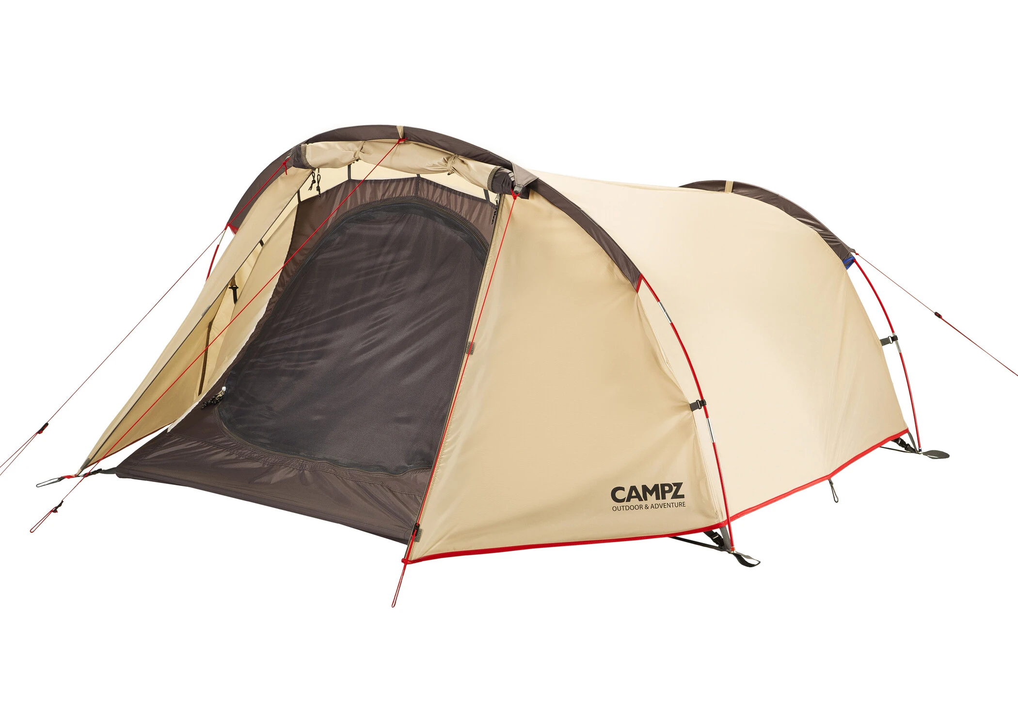 CAMPZ Trentino 2P Tent, Beige 4 CAMPZ Trentino 2P Tent, Beige - Afbeelding 2