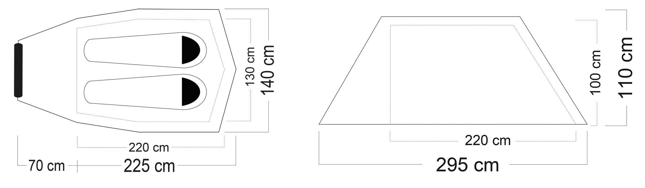 CAMPZ Vira 2P Tent, Olijf/groen 18 CAMPZ Vira 2P Tent, Olijf/groen - Afbeelding 16