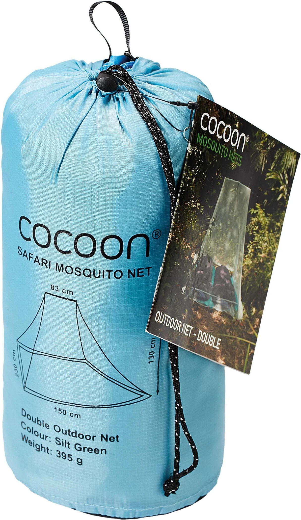 Cocoon Mosquito Outdoor Net Ultralight Double, Transparant/groen 4 Cocoon Mosquito Outdoor Net Ultralight Double, Transparant/groen - Afbeelding 2