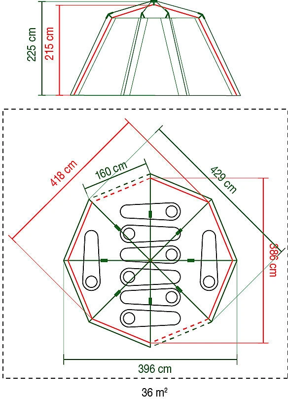 Coleman Cortes Octagon Tent 8 Personen, Grijs/oranje 8 Coleman Cortes Octagon Tent 8 Personen, Grijs/oranje - Afbeelding 6