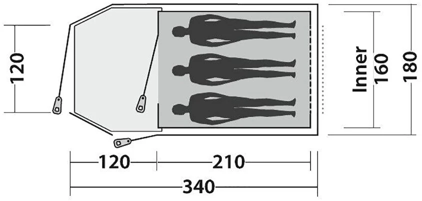 Easy Camp Blazar 300 Tent, Groen/olijf 4 Easy Camp Blazar 300 Tent, Groen/olijf - Afbeelding 2