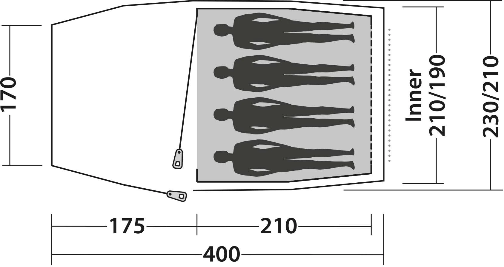 Easy Camp Magnetar 400 Tent, Olijf 14 Easy Camp Magnetar 400 Tent, Olijf - Afbeelding 12