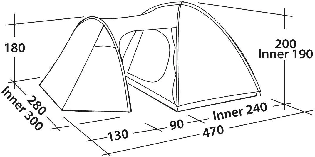 Easy Camp Messina 500 Tent, Blauw/groen 6 Easy Camp Messina 500 Tent, Blauw/groen - Afbeelding 4