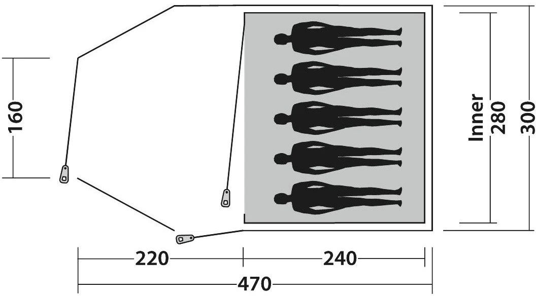 Easy Camp Messina 500 Tent, Blauw/groen 7 Easy Camp Messina 500 Tent, Blauw/groen - Afbeelding 5