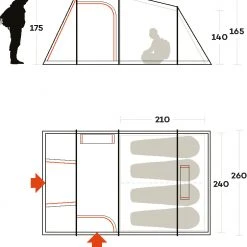 Ferrino Meteora 4 Tent, Rood -Campz-winkel ferrino meteora 4 tent brick red 3