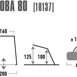 High Peak Cordoba 80 Strandtent, Grijs -Campz-winkel high peak cordoba 80 beach shelter aluminium dark grey 3