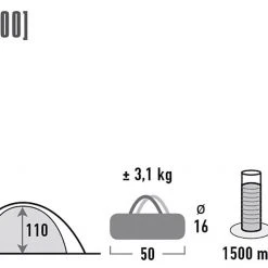 High Peak Kingston 3 Tent, Blauw 7 High Peak Kingston 3 Tent, Blauw -Campz-winkel high peak kingston 3 tent blue grey 3