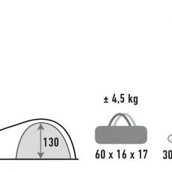 High Peak Kira 4.0 Tent, Grijs -Campz-winkel high peak kira 40 tent nimbus grey 7