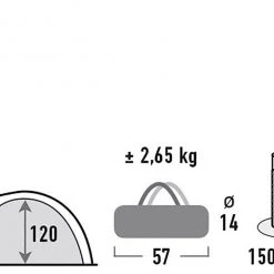 High Peak Kiruna 3 Tent, Blauw -Campz-winkel high peak kiruna 3 tent blue grey 3