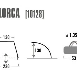 High Peak Mallorca Strandtent, Grijs/blauw -Campz-winkel high peak mallorca beach shelter blue grey 3