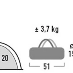 High Peak Nevada 3.0 Tent, Grijs -Campz-winkel high peak nevada 30 tent nimbus grey 10