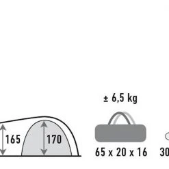 High Peak Tessin 4.0 Tent, Grijs -Campz-winkel high peak tessin 40 tent nimbus grey 9