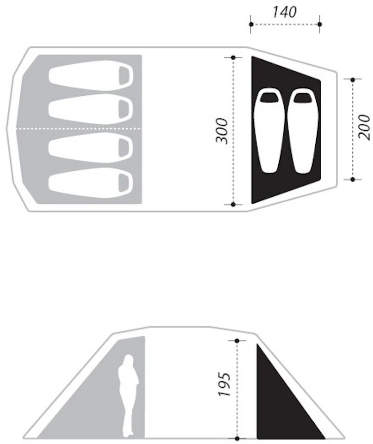 Nomad Dogon 4 (+2) Tweepersoons Slaapkamer, Beige 4 Nomad Dogon 4 (+2) Tweepersoons Slaapkamer, Beige - Afbeelding 2