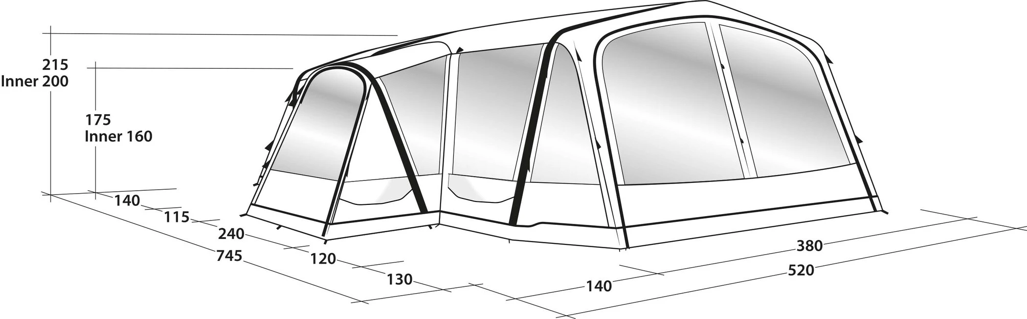 Outwell Airville 6SA Tent, Blauw 16 Outwell Airville 6SA Tent, Blauw - Afbeelding 14
