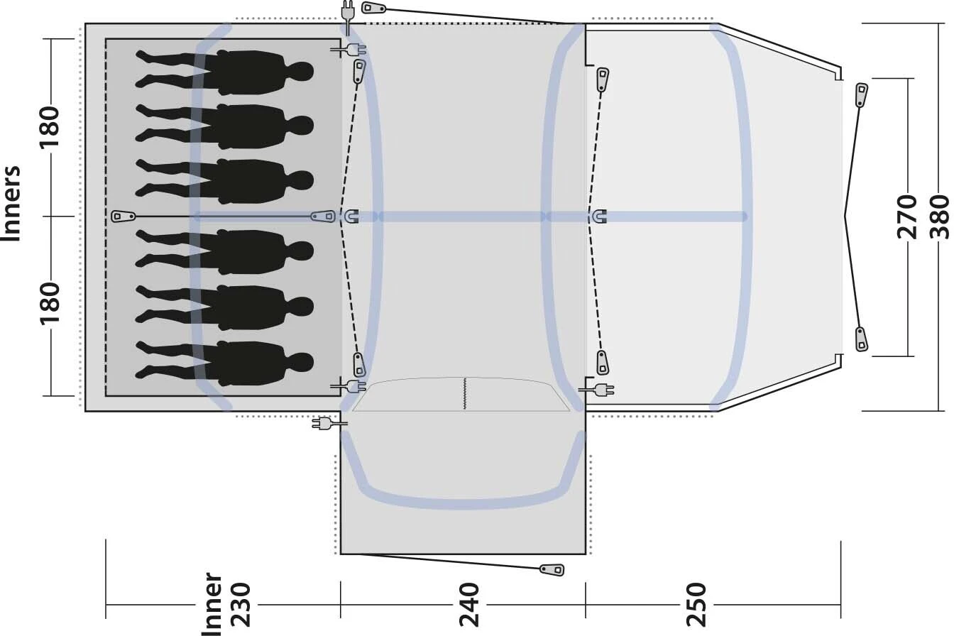 Outwell Airville 6SA Tent, Blauw 17 Outwell Airville 6SA Tent, Blauw - Afbeelding 15