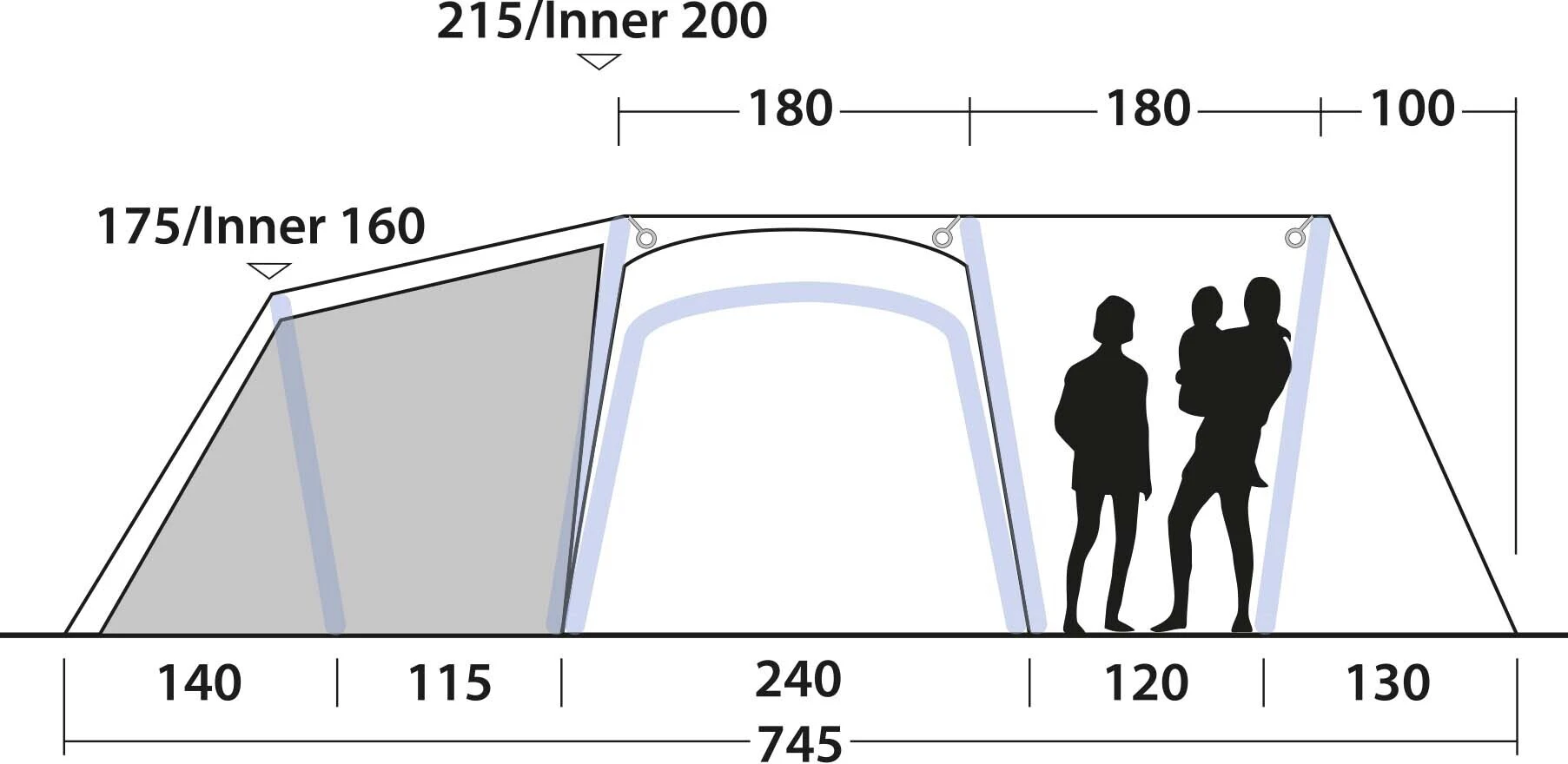 Outwell Airville 6SA Tent, Blauw 18 Outwell Airville 6SA Tent, Blauw - Afbeelding 16