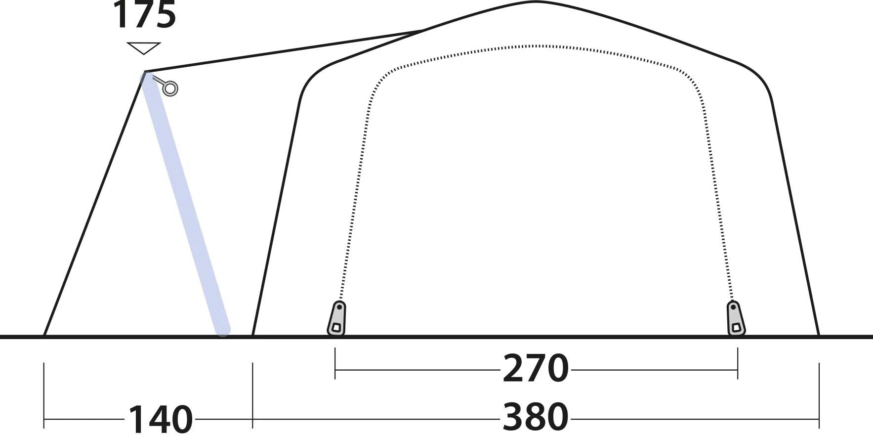 Outwell Airville 6SA Tent, Blauw 19 Outwell Airville 6SA Tent, Blauw - Afbeelding 17