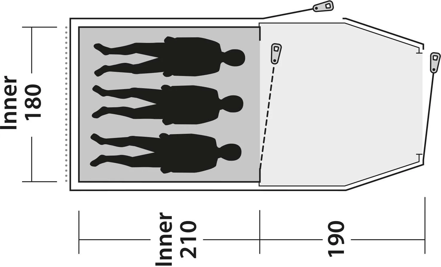 Outwell Earth 3 Tent, Blauw 14 Outwell Earth 3 Tent, Blauw - Afbeelding 12