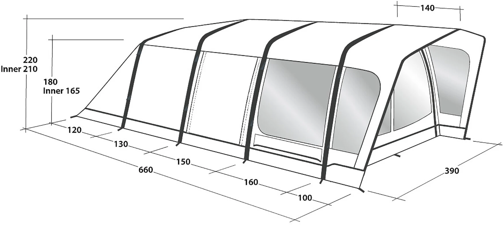 Outwell Hayward Lake 6ATC Tent, Blauw 17 Outwell Hayward Lake 6ATC Tent, Blauw - Afbeelding 15