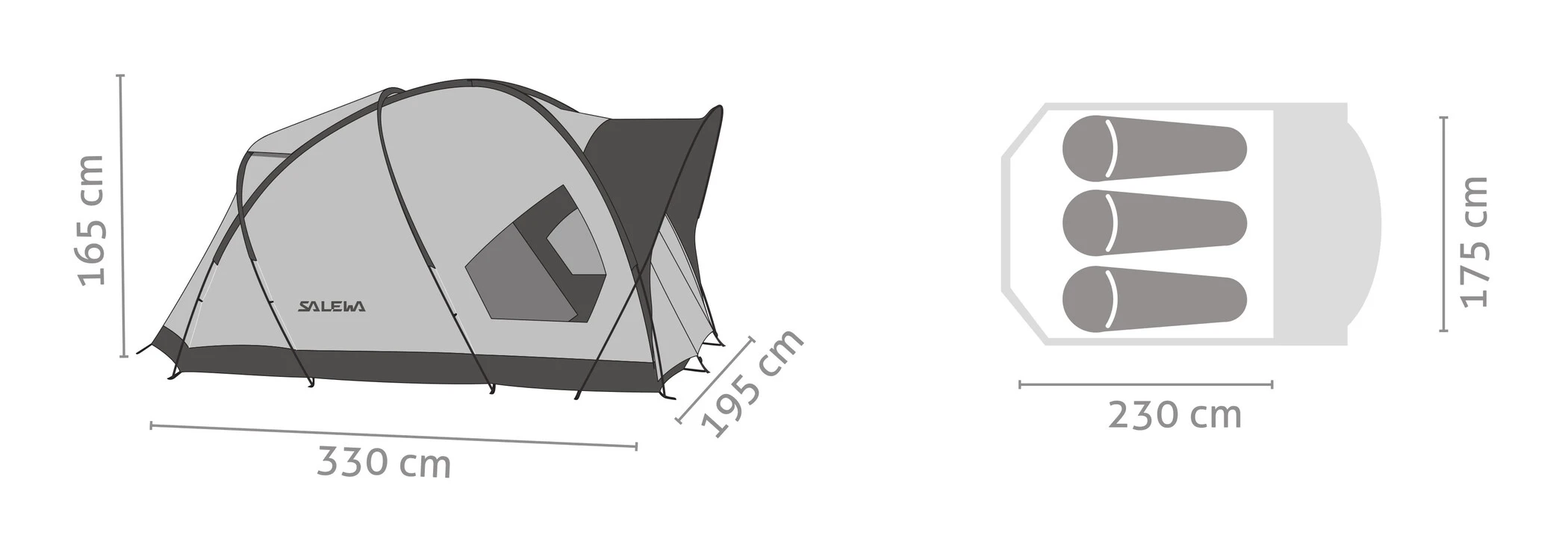 SALEWA Alpine Hut III Tent, Groen 4 SALEWA Alpine Hut III Tent, Groen - Afbeelding 2