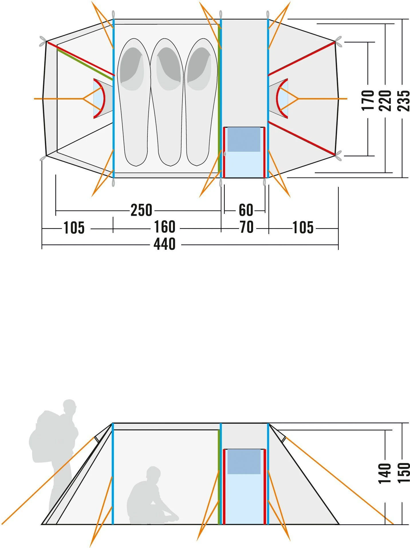 Tatonka Alaska 3 DLX Tent, Olijf 12 Tatonka Alaska 3 DLX Tent, Olijf - Afbeelding 10