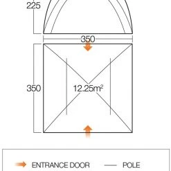 Vango Danu Hub Tent, Blauw/grijs -Campz-winkel vango danu hub tent moroccan blue 11