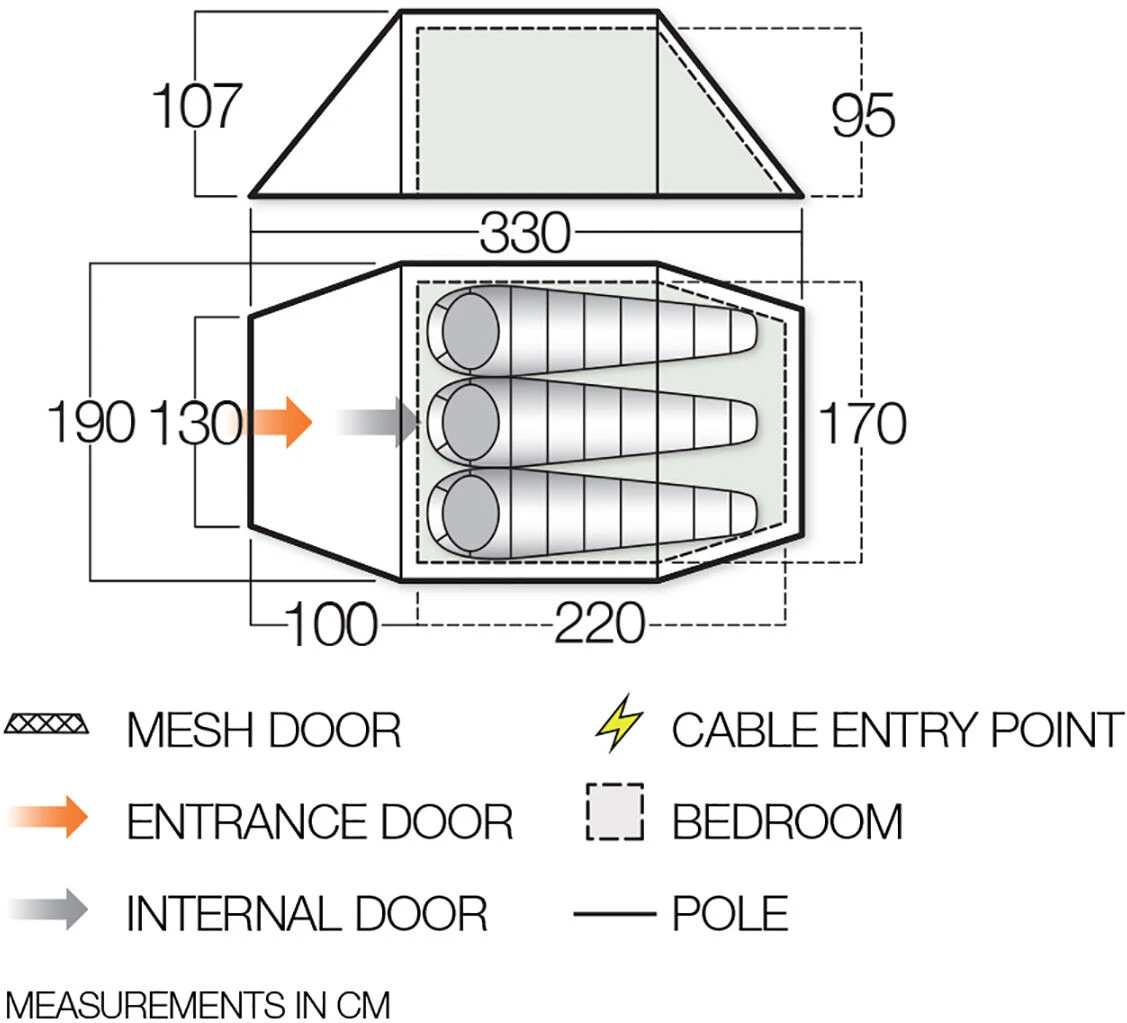 Vango Scafell 300 Tent, Groen 4 Vango Scafell 300 Tent, Groen - Afbeelding 2