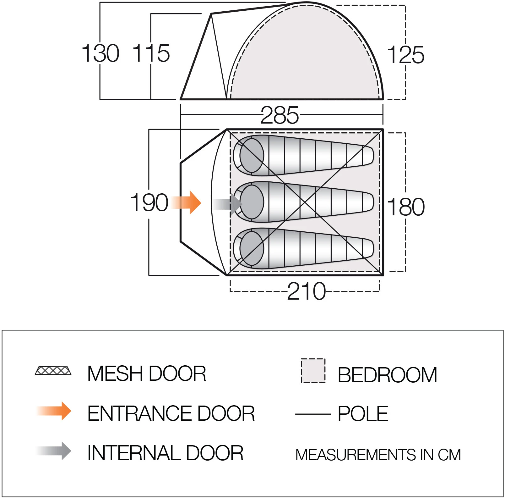 Vango Tay 300 Tent, Groen 4 Vango Tay 300 Tent, Groen - Afbeelding 2